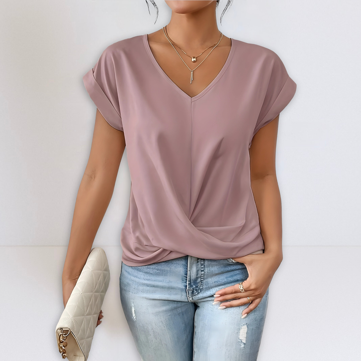 Maggie | Twist Front V-Neck Top