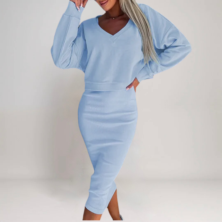 Tara | Two-piece Set with Top and Midi Skirt