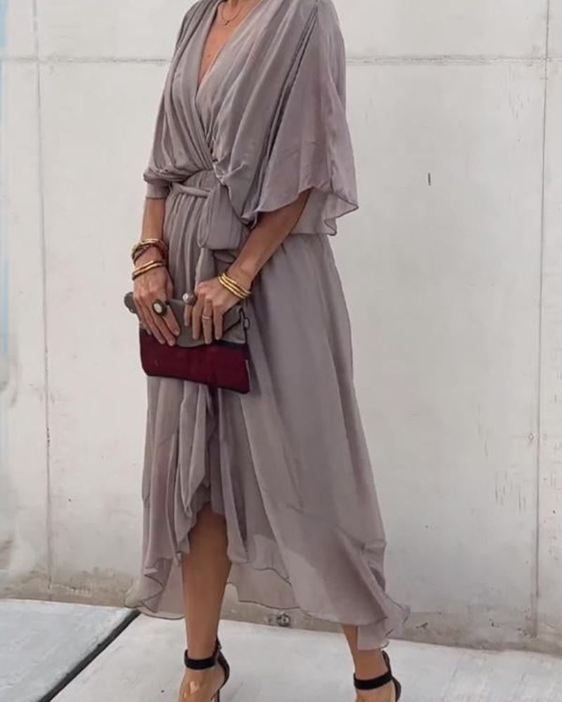 Cristi | Draped Sleeve Dress