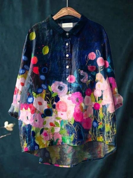 1+1 FREE | Barbara - Classic floral blouse