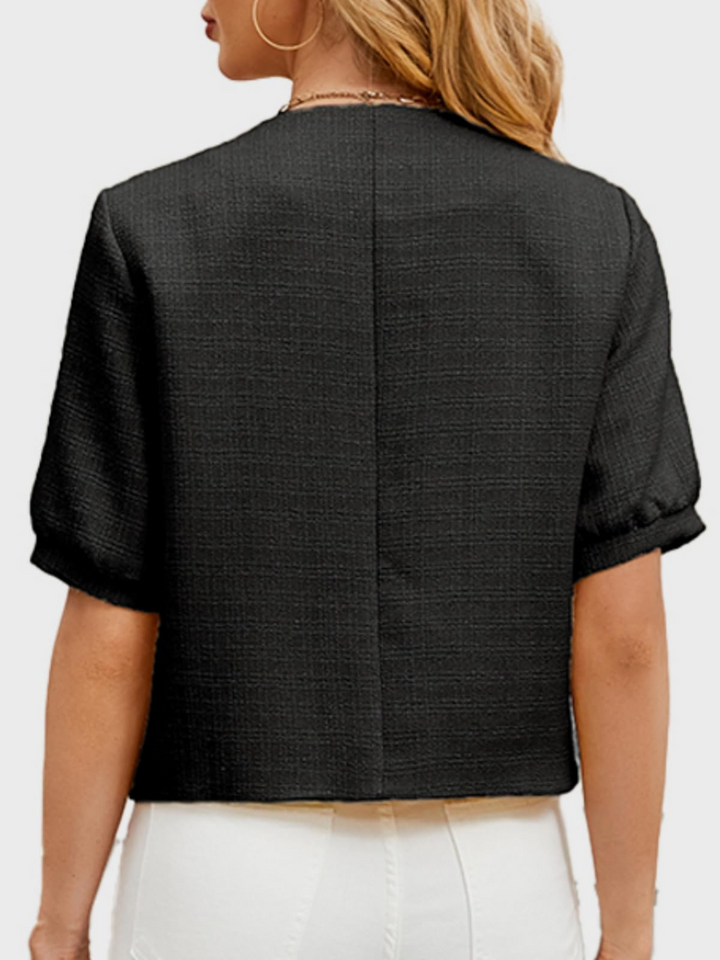 Vivian | Cropped Tweed Blazer Jacket