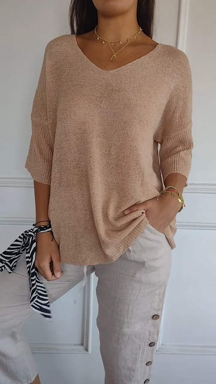 Alina | Soft Knit V-Neck Top