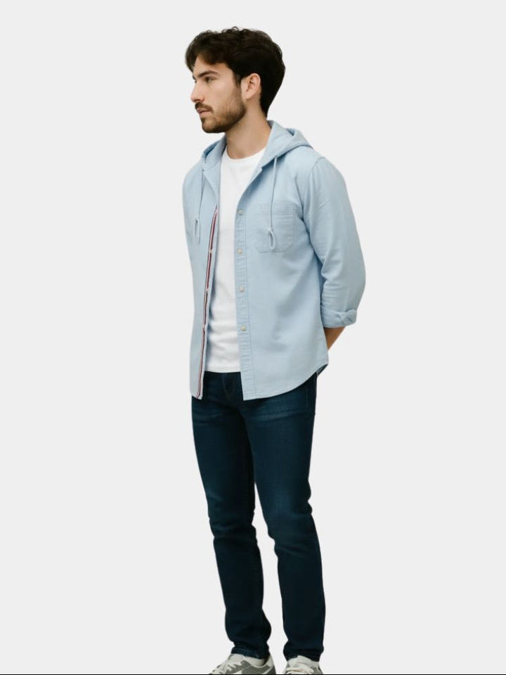 Light Covenant Linen Hooded Shirt