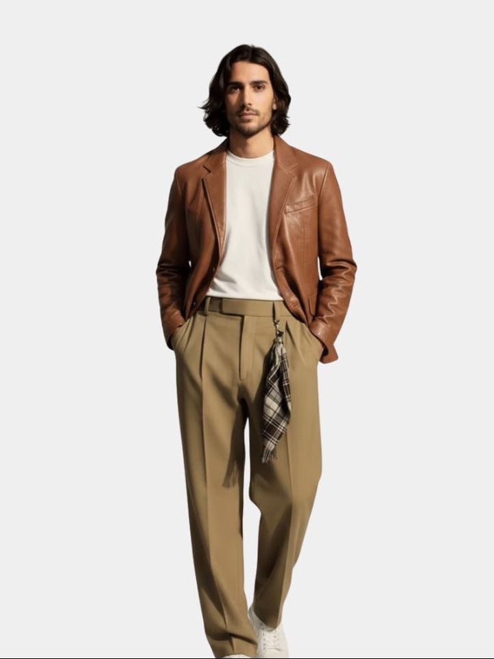 Bold Caramel Leather Jacket