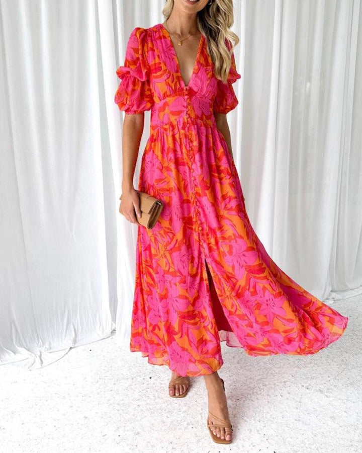 RHONDA - PINK MAXI DRESS