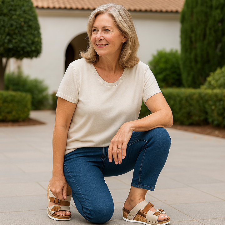 Macy | Comfort+ Buckle Wedges Sandals
