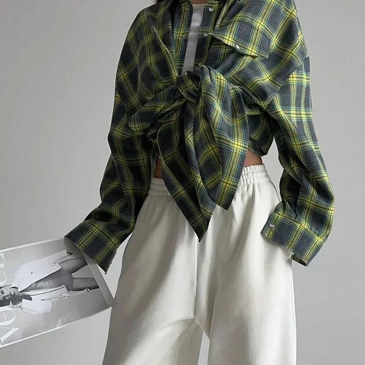 1+1 FREE | Ava - Oversized Plaid Shirt