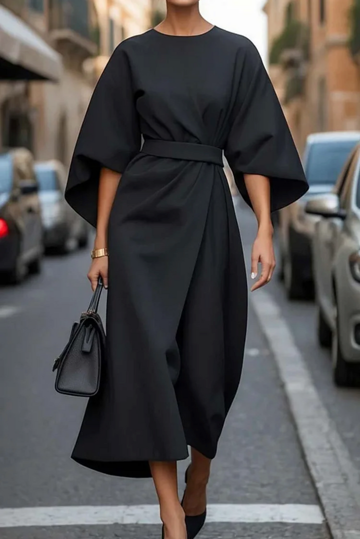 April | Elegant Batwing Wrap Dress