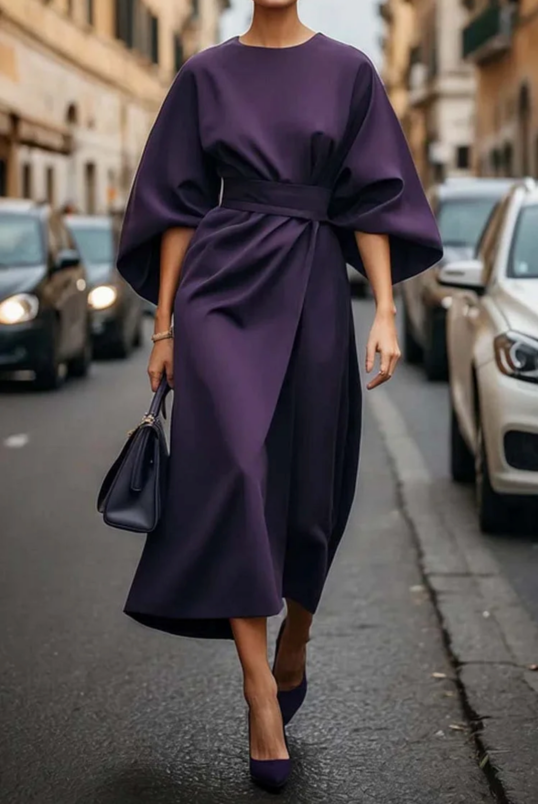 April | Elegant Batwing Wrap Dress