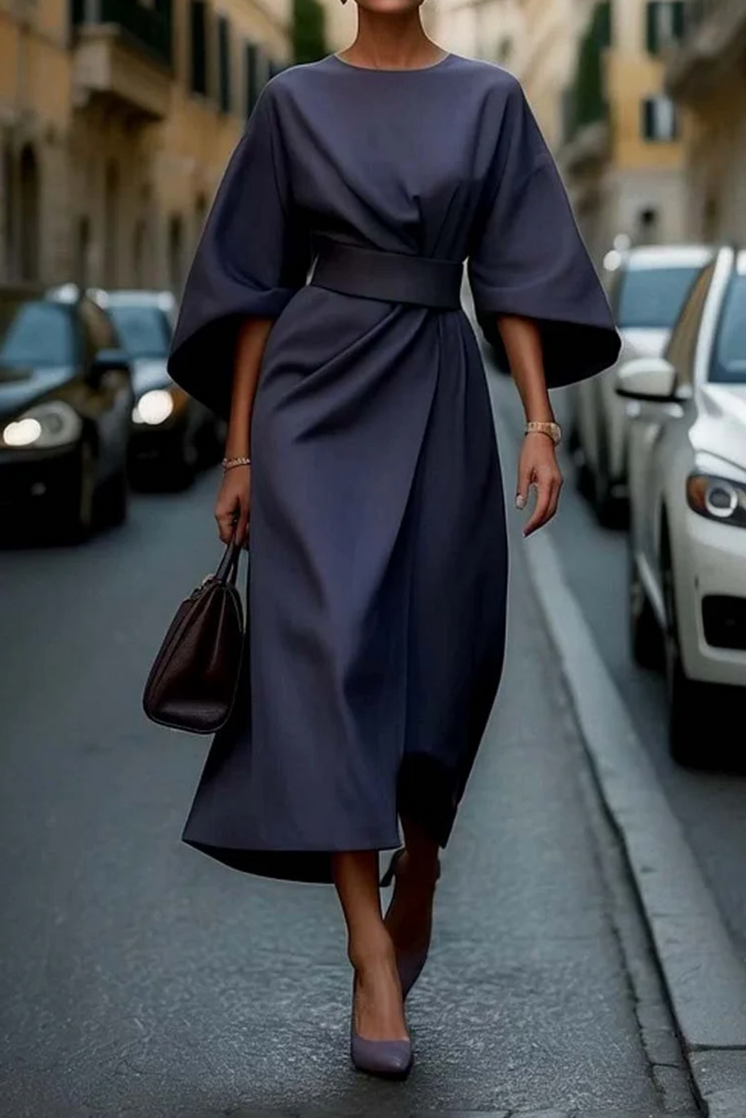 April | Elegant Batwing Wrap Dress
