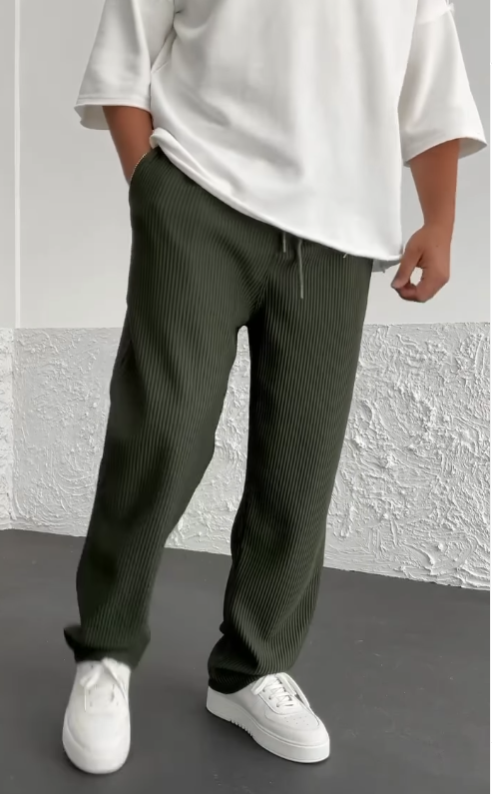 1+1 FREE | Mike - Ribbed Straight Pants