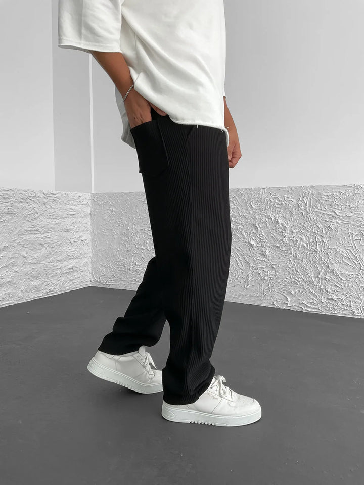 1+1 FREE | Mike - Ribbed Straight Pants