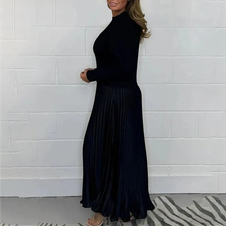 Harlow | Sweater & Pleated Skirt Maxi Dress