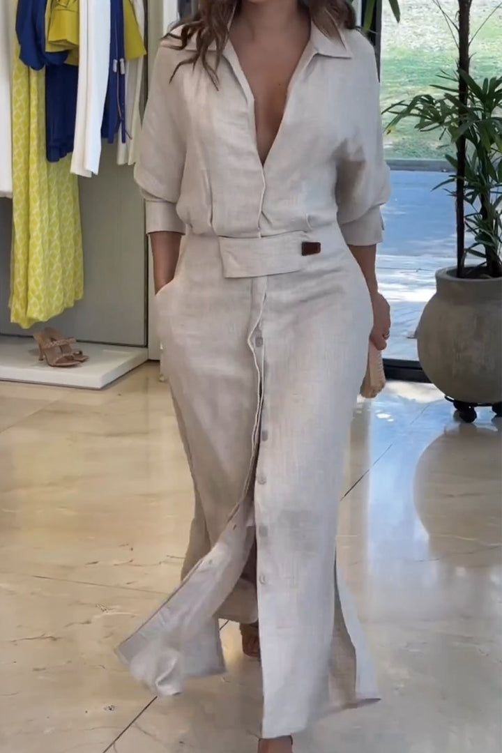 Jeanette | Effortless V-Neck Maxi Dress