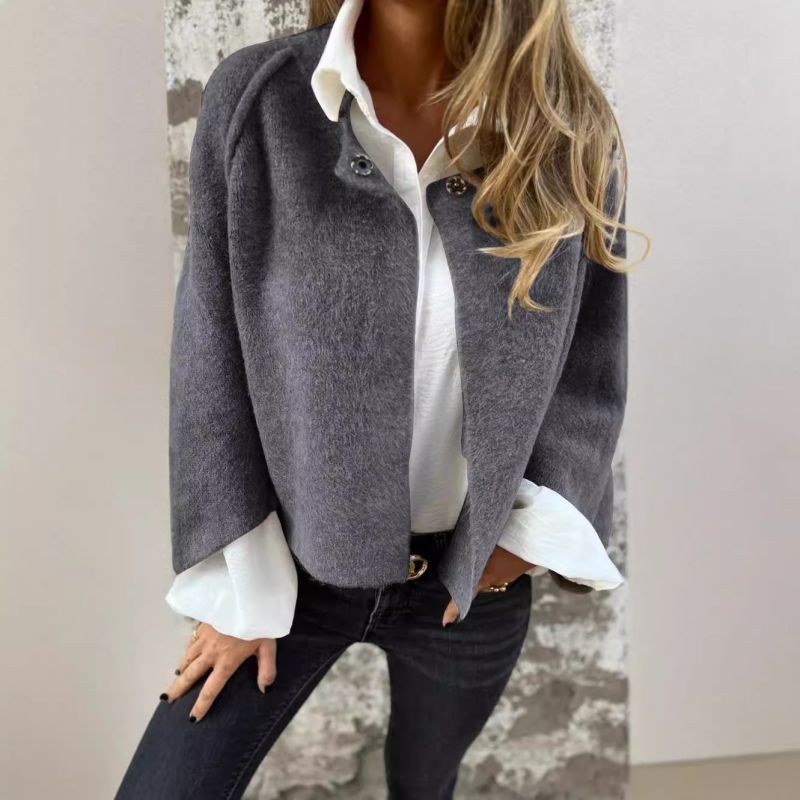 Debbie - Coat with Round neck and Long Sleeves